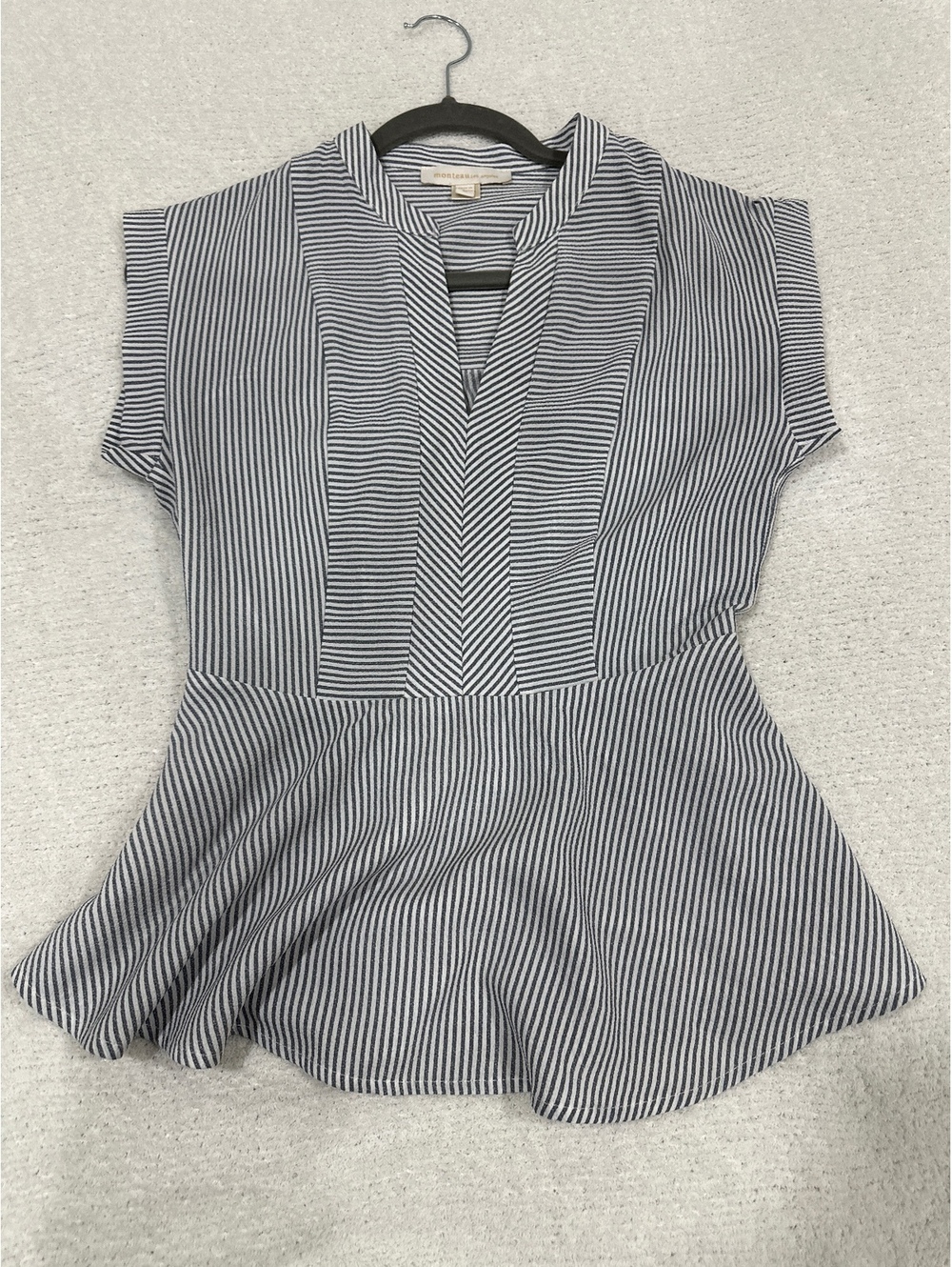 Montes Louis Striped Peplum Top